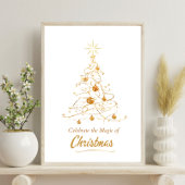 Golden Glow Christmas Tree Poster