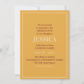 🎓Golden Glow Custom Graduation Announcement Kaart (Achterkant)