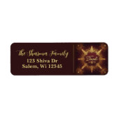 Golden Glow Diwali-adreslabel Etiket (Voorkant)