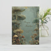 Golden Glow Forest met Twilight Foliage Wedding Kaart (Staand voorkant)
