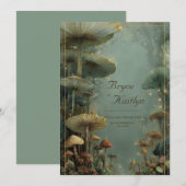 Golden Glow Forest met Twilight Foliage Wedding Kaart (Voorkant / Achterkant)