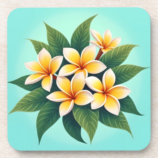 Golden Glow Frangipanis Bier Onderzetter (Voorkant)