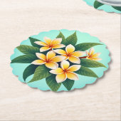 Golden Glow Frangipanis Kartonnen Onderzetters (Gekanteld)