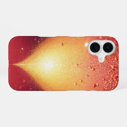 Golden Glow & Heart Romantic Phone Case iPhone 16 Hoesje (Achterkant horizontaal)