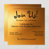 Golden Glow Invitation 5,25 inch Kaart (Voorkant / Achterkant)