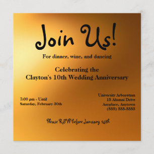 Golden Glow Invitation 5,25 inch Kaart