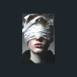 Golden Glow Melanin Fierce Close-Up Canvas Afdruk<br><div class="desc">Golden-bronze light sculpts flawless deep brown skin, illuminating sharp cheekbones, glossy nude-pink lips, and intense dark eyes framed by smoky glitter shadow. A sleek short natural cut and massive hammered gold hoop earrings catch fiery reflections, while layered gold chains add regal texture against a high-neck black top. The powerful close-up...</div>