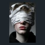 Golden Glow Melanin Fierce Close-Up Poster<br><div class="desc">Golden-bronze light sculpts flawless deep brown skin, illuminating sharp cheekbones, glossy nude-pink lips, and intense dark eyes framed by smoky glitter shadow. A sleek short natural cut and massive hammered gold hoop earrings catch fiery reflections, while layered gold chains add regal texture against a high-neck black top. The powerful close-up...</div>