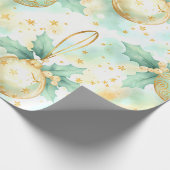 Golden Glow Noel – Pastel Christmas Ornament Patte Cadeaupapier (Hoek)