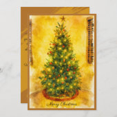 Golden Glow of Christmas Eve Feestdagenkaart (Voorkant / Achterkant)