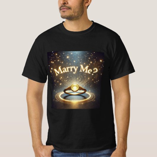 Golden Glow Proposal Marry Me Mannen Tshirt (Voorkant)