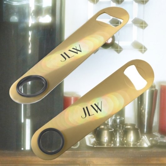 Golden Glow Stijlvolle Glam  initialen Speed Flessenopener