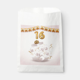 Golden Glow Sweet 16 Balloons Bedankzakje