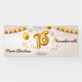 Golden Glow Sweet 16 Balloons Birthday Spandoek
