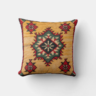 Golden Glow: Turkse handgemaakte Yellow Kilim Kuss Kussen