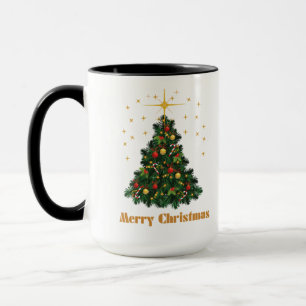 "Golden Glow: Vrolijke Kerst Elegance Mok" Mok