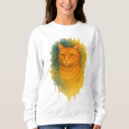 Golden Glow: Waterverf Cat T-shirt
