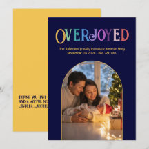 Golden Glow Xmas Baby Geboorteaankondiging Foto