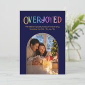 Golden Glow Xmas Baby Geboorteaankondiging Foto Feestdagenkaart (Staand voorkant)