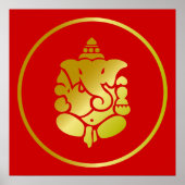 Golden God Ganesha Poster (Voorkant)