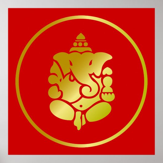 Golden God Ganesha Poster (Voorkant)