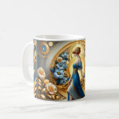 Golden Goddess in Art Nouveau Bloom Koffiemok (Voorkant links)