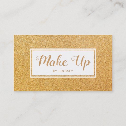 Golden Gold Sparkle Glitter make up Artist Visitekaartje (Voorkant)