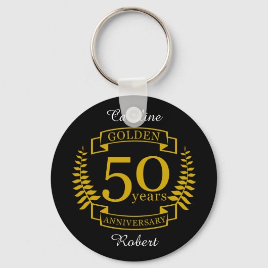 GOLDEN Golden 50 jaar huwelijk Jubileum 50 Sleutelhanger (Voorkant)