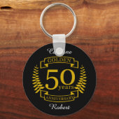 GOLDEN Golden 50 jaar huwelijk Jubileum 50 Sleutelhanger (Voorkant)