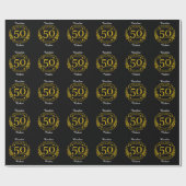 GOLDEN Golden 50 jaar Jubileum 50 jaar Cadeaupapier (Vlak)