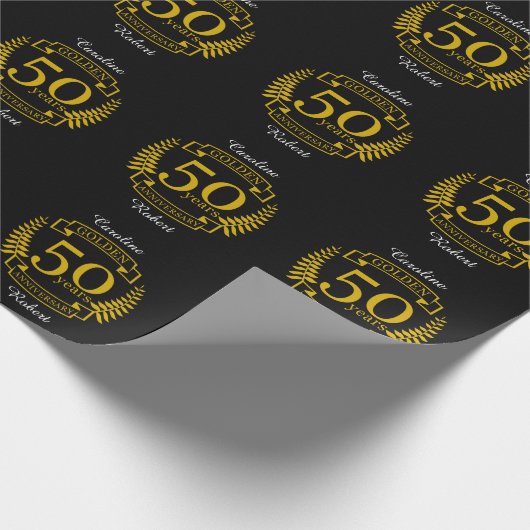 GOLDEN Golden 50 jaar Jubileum 50 jaar Cadeaupapier (Hoek)