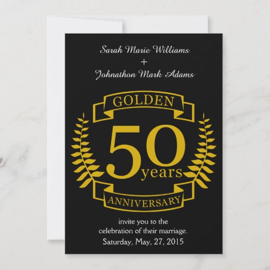 GOLDEN Golden 50 jaar Jubileum 50 jaar Kaart (Voorkant)