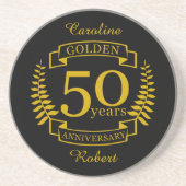 GOLDEN Golden 50 jaar Jubileum 50 jaar Zandsteen Onderzetter (Voorkant)