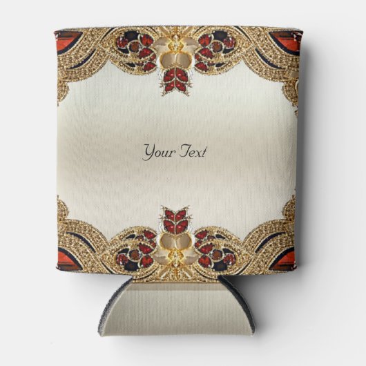 Golden Golden Flowers Red Edelsteen Koelbox Blikjeskoeler (Voorkant)