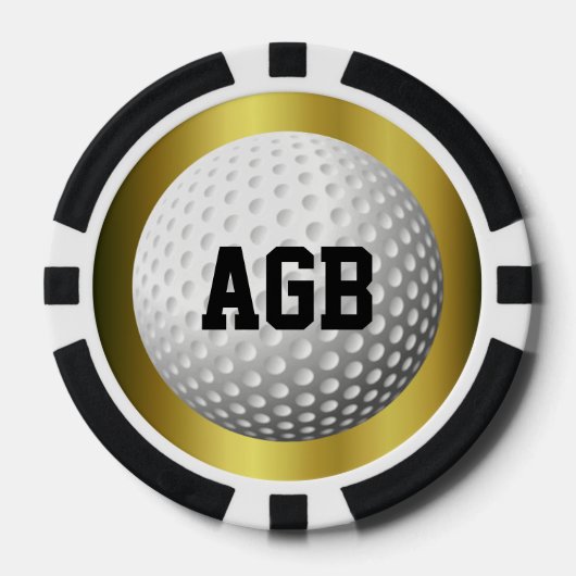 Golden Golf bal spotter/herinnering Poker Chips (Voorkant)