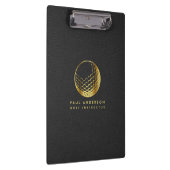 Golden Golf Ball Logo Elegant Golfer Monogram Klembord (Rechts)