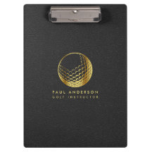 Golden Golf Ball Logo Elegant Golfer Monogram