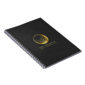 Golden Golf Ball Logo Elegant Golfer Monogram Notitieboek (Rechterzijde)