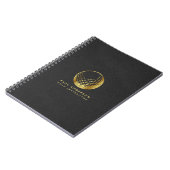 Golden Golf Ball Logo Elegant Golfer Monogram Notitieboek (Linkerzijde)