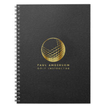 Golden Golf Ball Logo Elegant Golfer Monogram