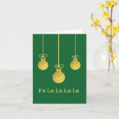 Golden Golf Ball Ornamenten Kerst Kaart (Gele Bloem)