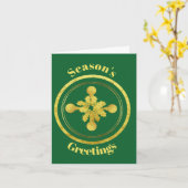 Golden Golf Balls en Holly Christmas Kaart (Gele Bloem)