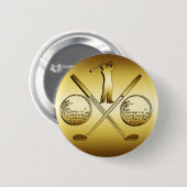 GOLDEN GOLF RONDE BUTTON 5,7 CM (Voorkant /achterkant)
