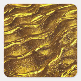 Golden golven vierkante sticker
