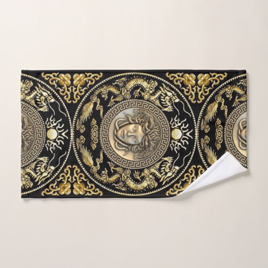 Golden Gorgon Medusa Hollywood Regency Bad Handdoek (Handdoek)