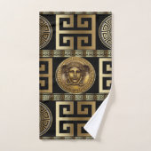 Golden Gorgon "Medusa" met Griekse Key Geometrisch Bad Handdoek (Handdoek)