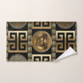 Golden Gorgon "Medusa" met Griekse Key Geometrisch Bad Handdoek (Handdoek)