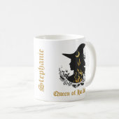 Golden Gothic Queen van Halloween Witch Cat Mok (Voorkant rechts)