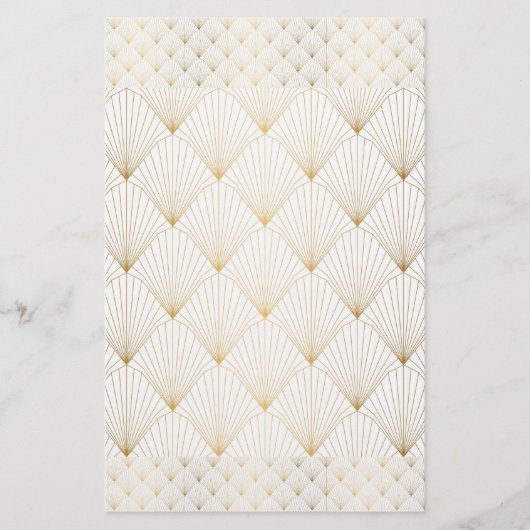 Golden, goud, elegant, , zacht, Art Deco Pat Briefpapier (Voorkant)