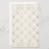 Golden, goud, elegant, , zacht, Art Deco Pat Briefpapier (Voorkant / Achterkant)